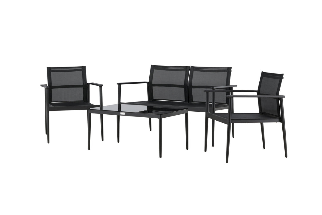 Venture Home Break - Sofa set- Black / Black - Aluminium / Textilene -