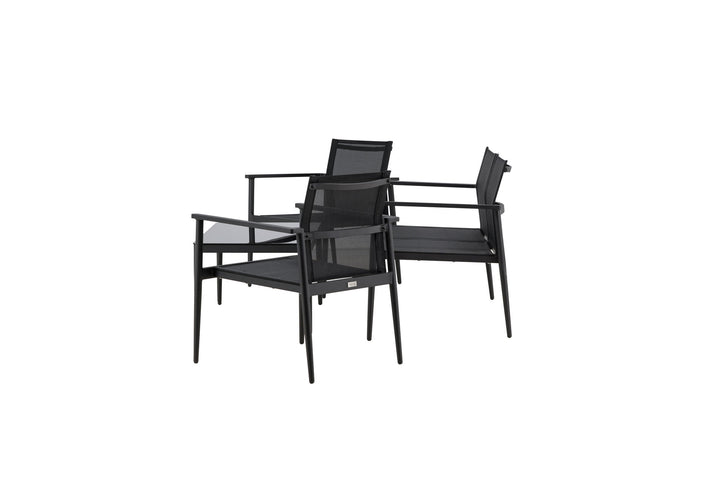 Venture Home Break - Sofa set- Black / Black - Aluminium / Textilene -
