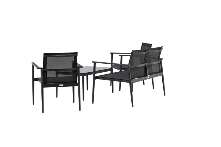 Venture Home Break - Sofa set- Black / Black - Aluminium / Textilene -