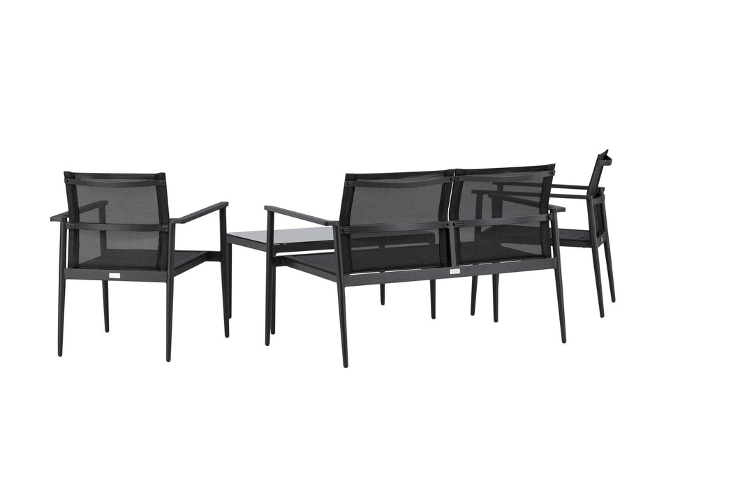 Venture Home Break - Sofa set- Black / Black - Aluminium / Textilene -