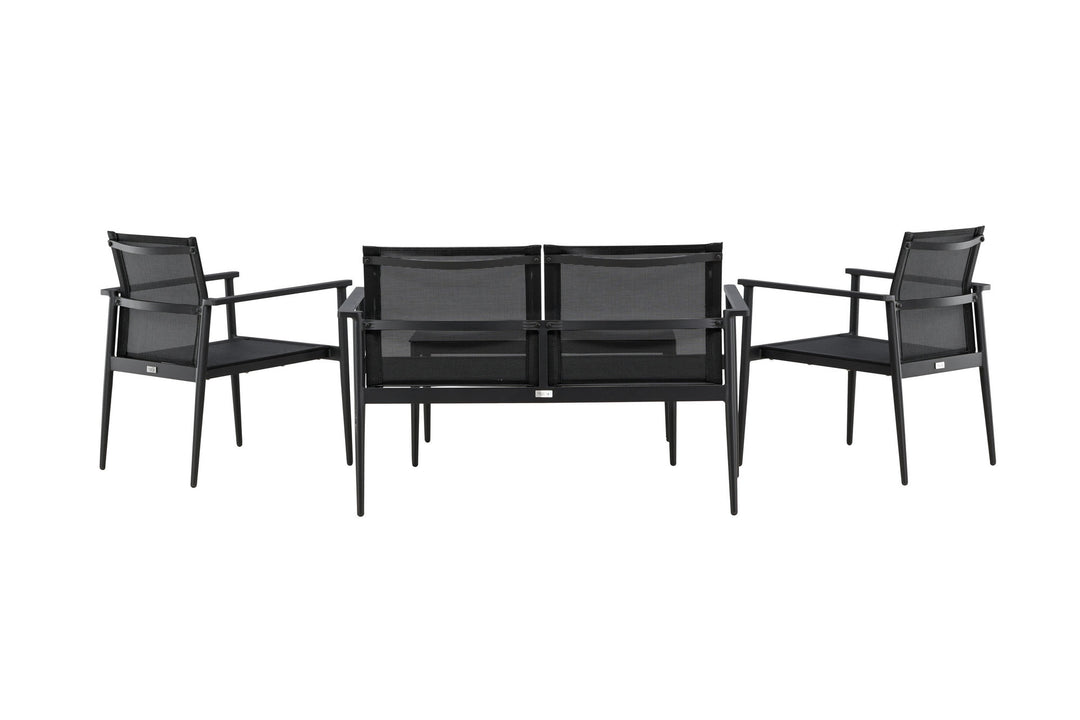 Venture Home Break - Sofa set- Black / Black - Aluminium / Textilene -