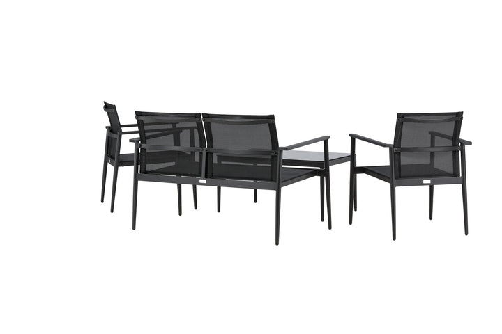 Venture Home Break - Sofa set- Black / Black - Aluminium / Textilene -