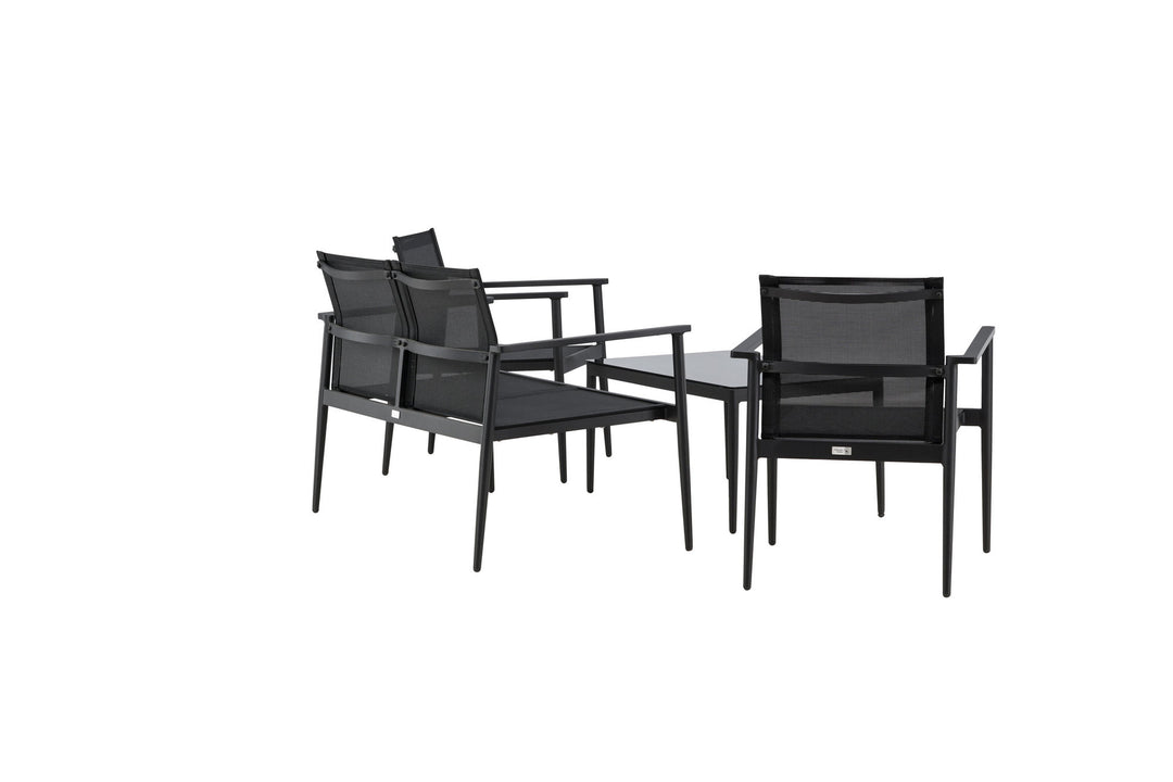 Venture Home Break - Sofa set- Black / Black - Aluminium / Textilene -