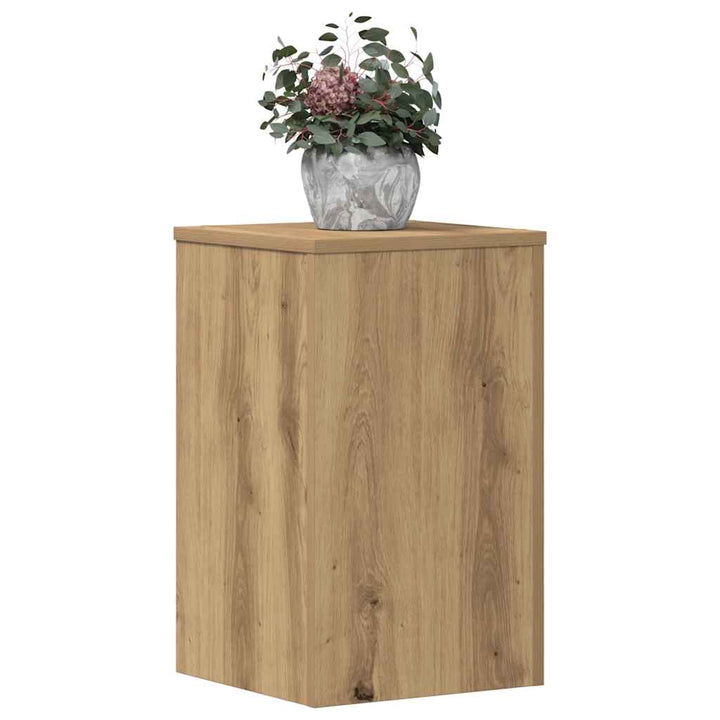 plantestativer 2 stk. 30x30x50 cm konstrueret træ egetræsfarvet