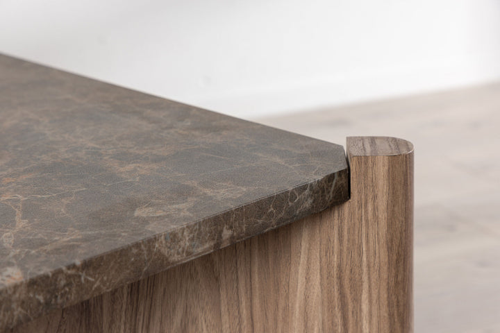 Venture Home Rogaland Sofa Table - Brown Marblelook/ MDF