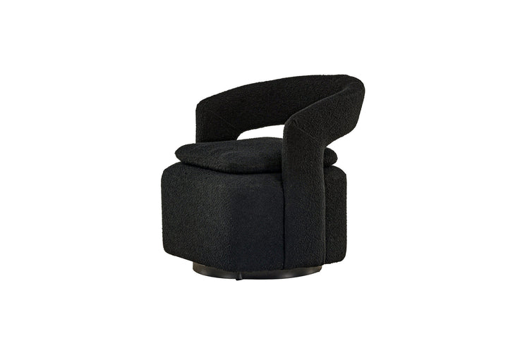Venture Home Laurel Single Sofa - Black / Black Boucle