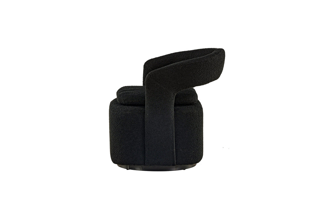 Venture Home Laurel Single Sofa - Black / Black Boucle