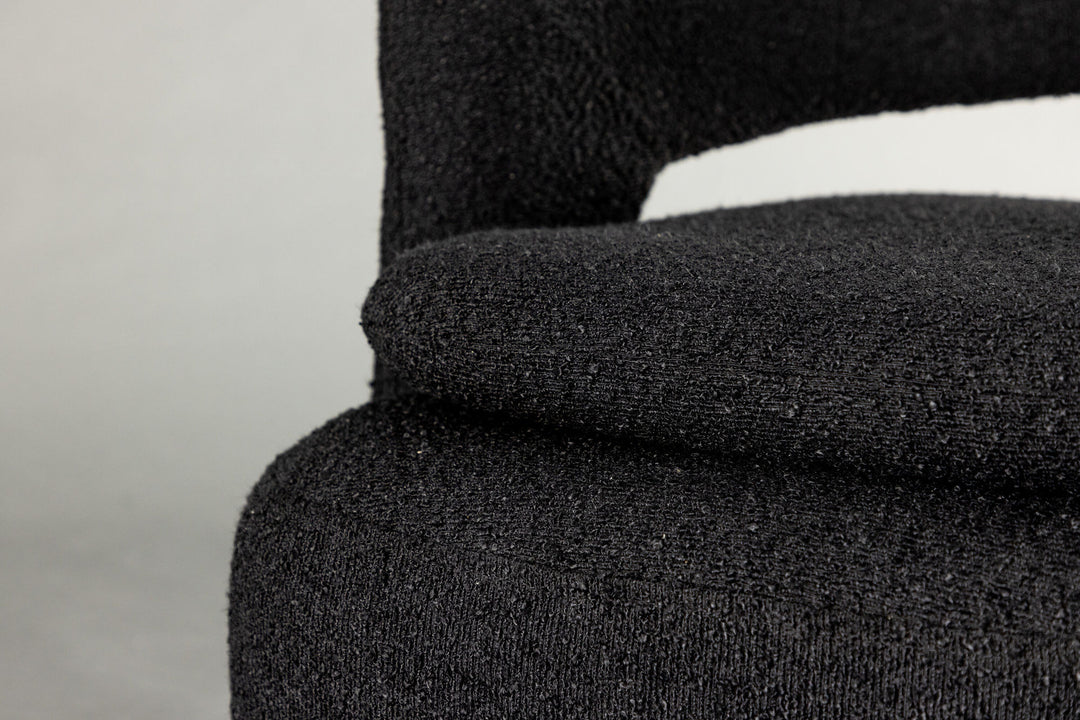 Venture Home Laurel Single Sofa - Black / Black Boucle