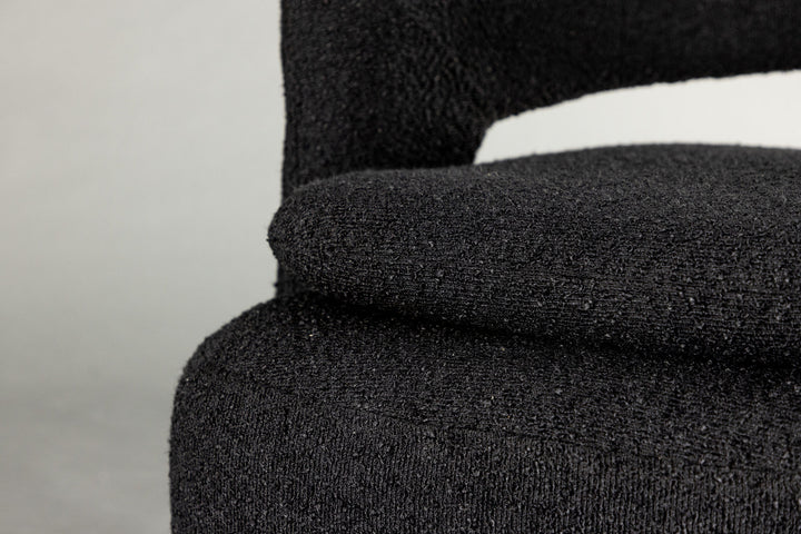 Venture Home Laurel Single Sofa - Black / Black Boucle