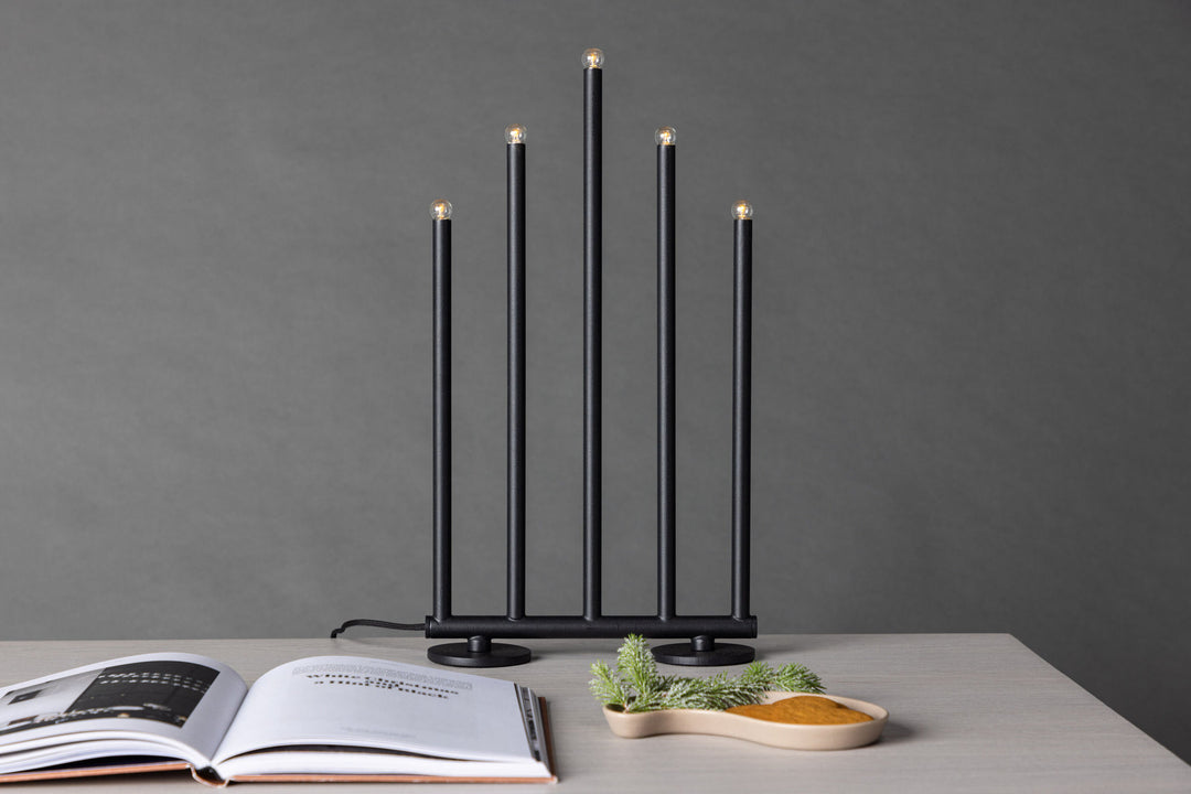Venture Home Björnfjället Candlestick 40cm  - Matt Black Dimmer  /