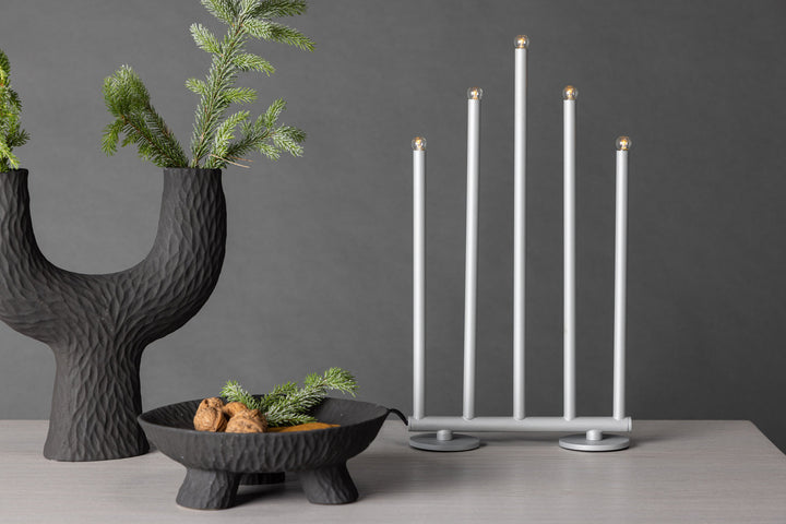 Venture Home Björnfjället Candlestick 40cm  - Matt Silver DImmer /