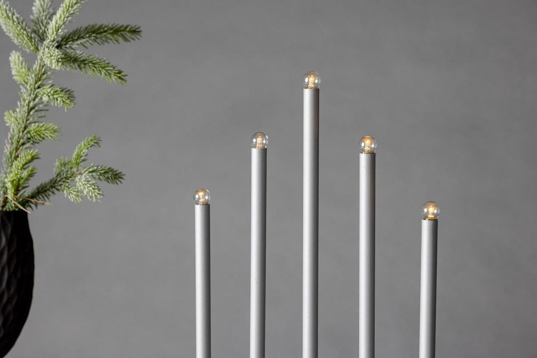 Venture Home Björnfjället Candlestick 40cm  - Matt Silver DImmer /