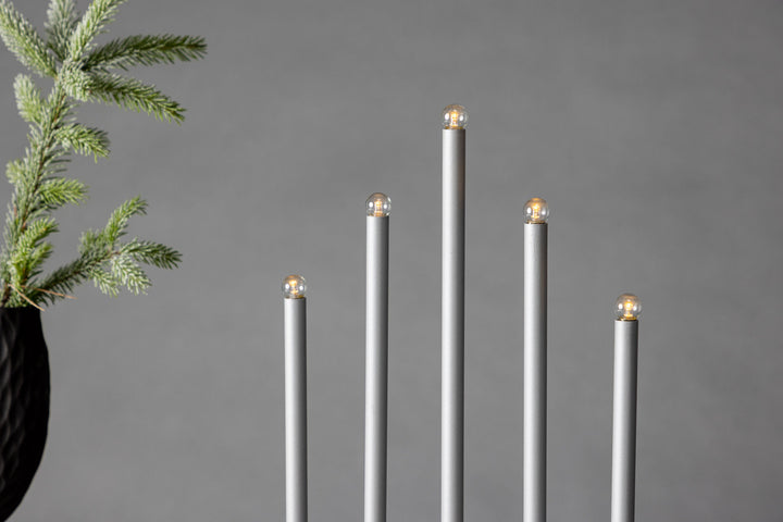 Venture Home Björnfjället Candlestick 40cm  - Matt Silver DImmer /