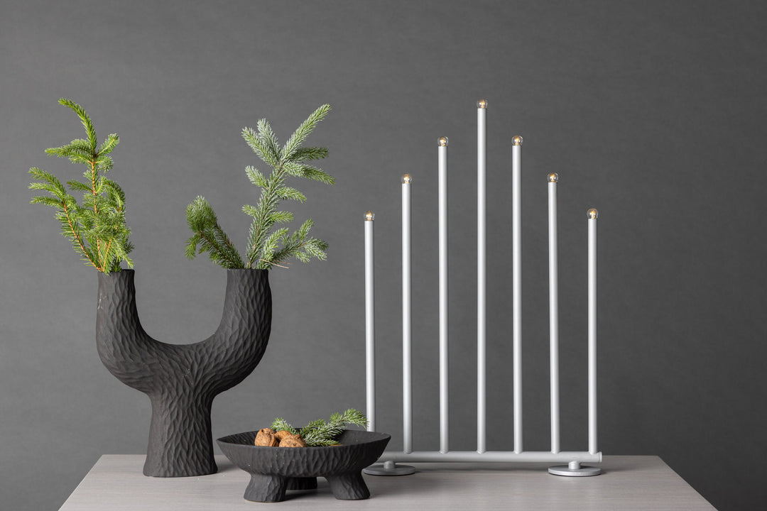 Venture Home Björnfjället Candlestick 50cm  - Matt Silver Dimmer /