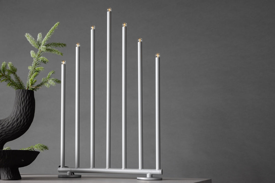 Venture Home Björnfjället Candlestick 50cm  - Matt Silver Dimmer /