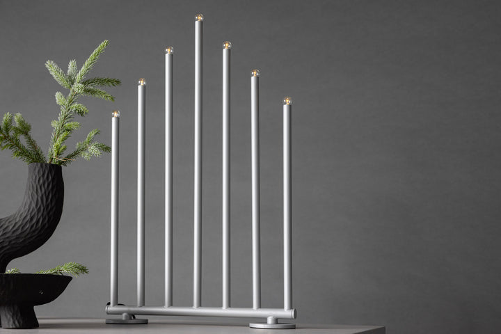 Venture Home Björnfjället Candlestick 50cm  - Matt Silver Dimmer /