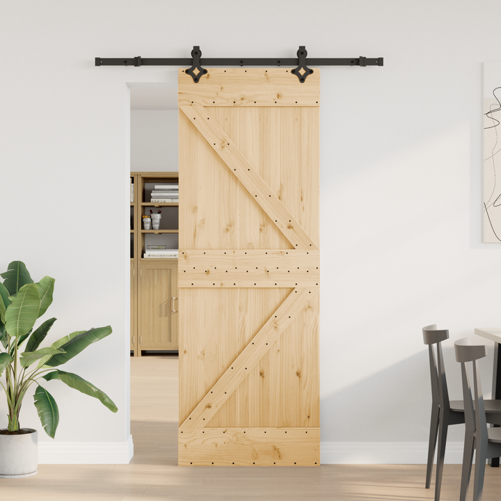 Skydedør NARVIK Naturfarvet og sort 70 x 210 cm (152,5 cm)