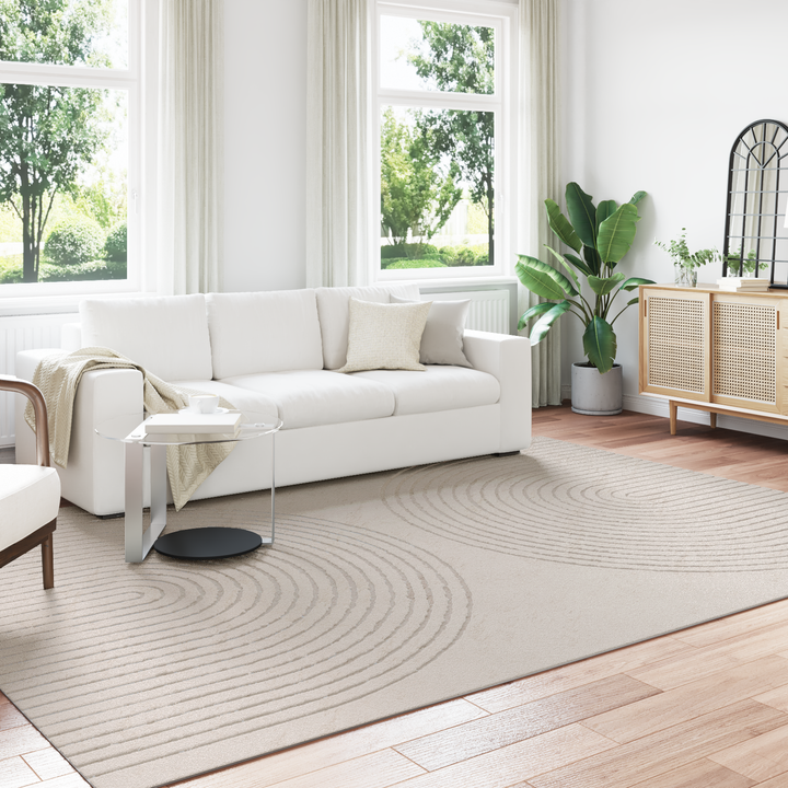 Områdetæpper Rektangulær GALATI Creme 340 x 240 cm Polyester
