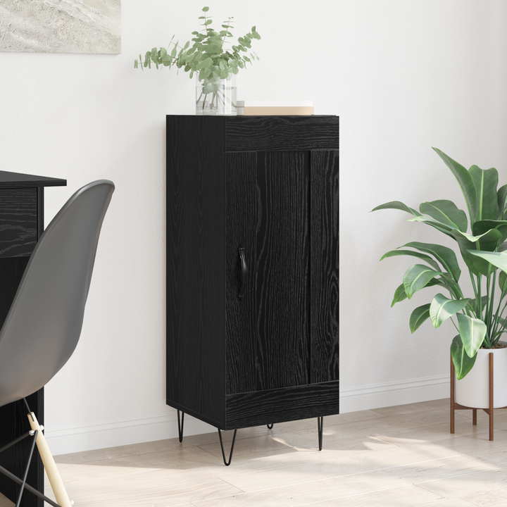Sideboard Sort eg 34,5 x 34 x 90 cm Ingeniørt træ og jern