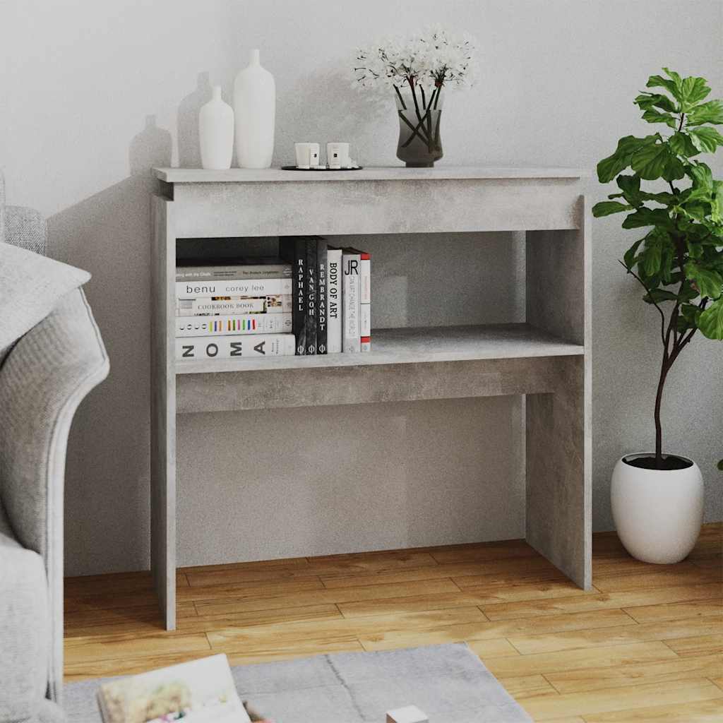 konsolbord 80x30x80 cm konstrueret træ betongrå