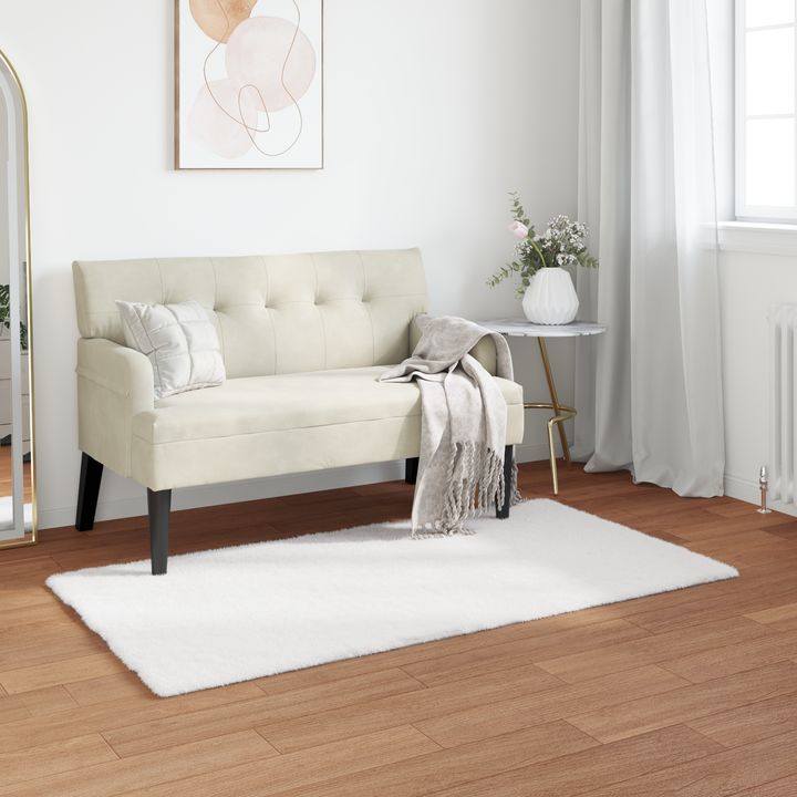Skridsikker tæppe af kunstig kaninpels OLITE Hvid 80 x 150 cm