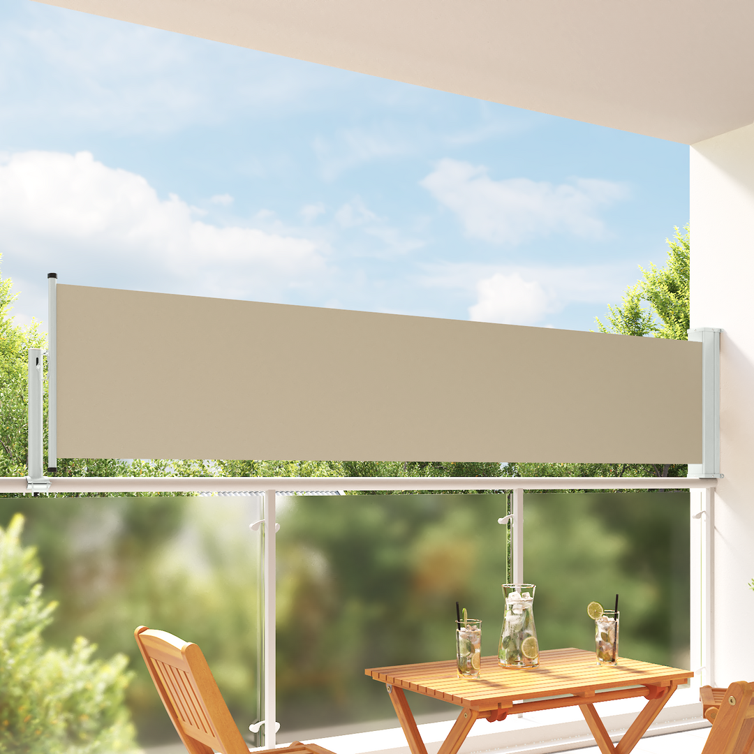 Side Markise 80 x 300 cm 100% polyester jern stål Rektangulær