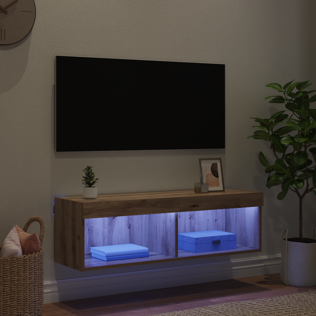 TV vægskab Artisan Egetræ 100 x 30 x 30 cm Konstrueret træ