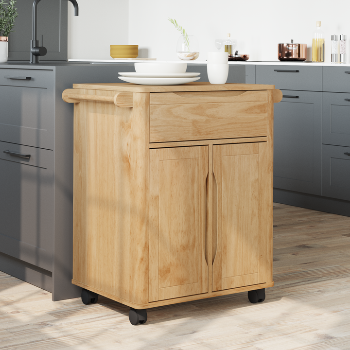 Køkkenvogn FLORO Voks brun 72,5 x 45 x 80 cm Massivt fyrretræ