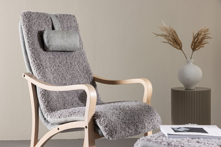 Venture Home Fårö Lounge Chair - Oak Veneer / Light Grey
