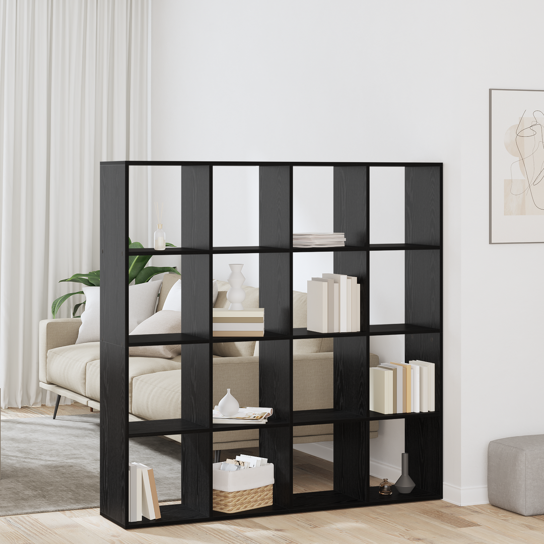 Bogskab Sort eg 137,5 x 29 x 137,5 cm Konstrueret træ