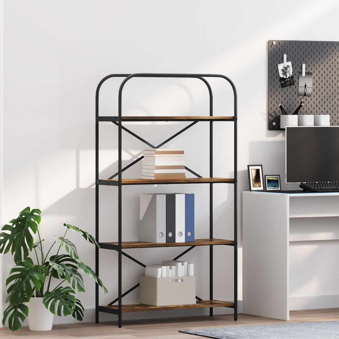 Bogreol Røget eg 80 x 30 x 146 cm Konstrueret træ