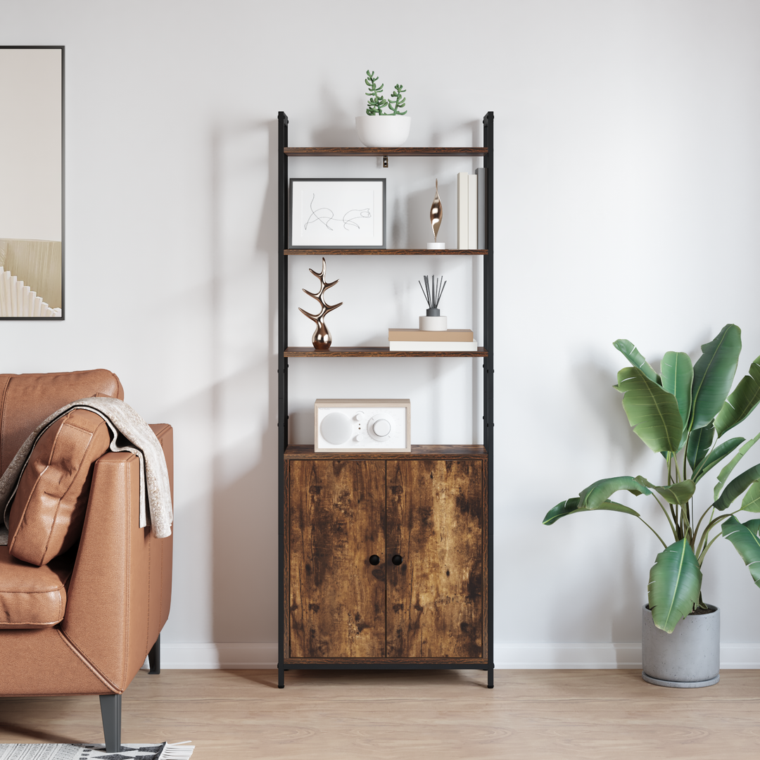 Bogskab Røget eg 60 x 24 x 161 cm Konstrueret træ