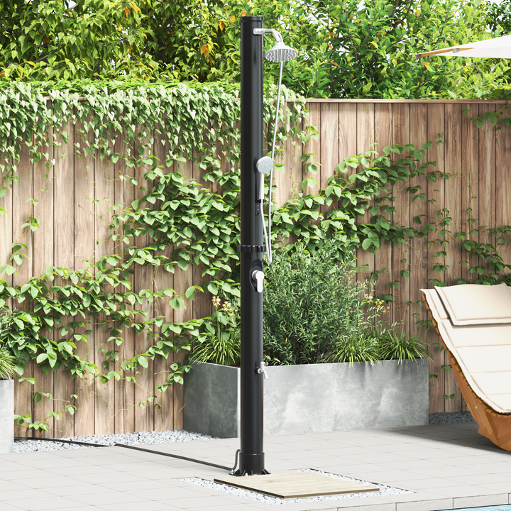Udendørs Solbruser Sort 217 cm PVC og Aluminium