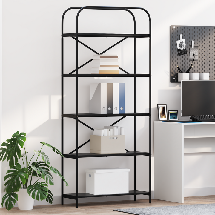 Bogreol Sort eg 80 x 30 x 183 cm Konstrueret træ