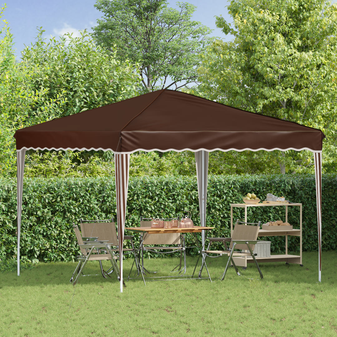 Pop-up Festtelt 288 x 288 x 245 cm Brun Oxford stof