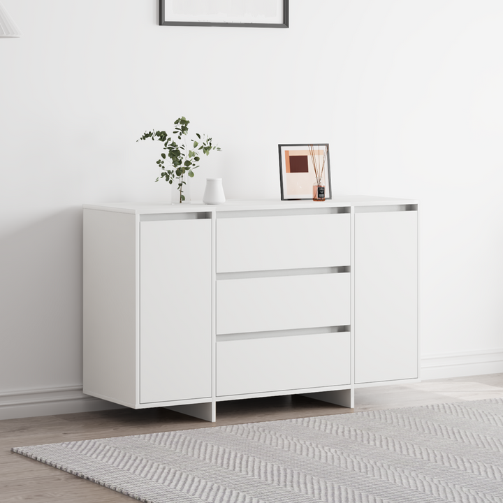 Sideboard med skuffe Hvid 120 x 41 x 75 cm Konstrueret træ
