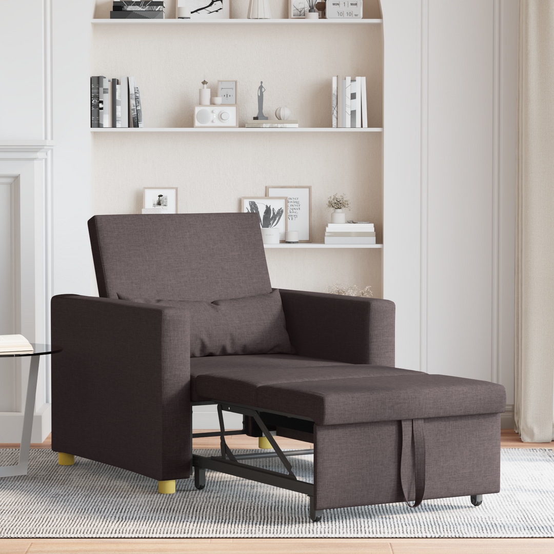 Utrækkelig sovesofa enkelt Mørkebrun 90 x 165 x 87 cm Stof