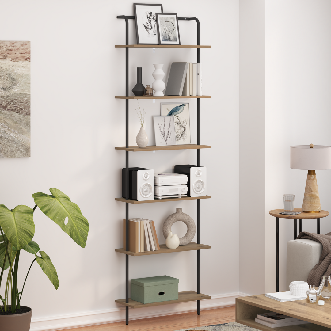 Bogreol Artisan Egetræ 60 x 24 x 203 cm Konstrueret træ