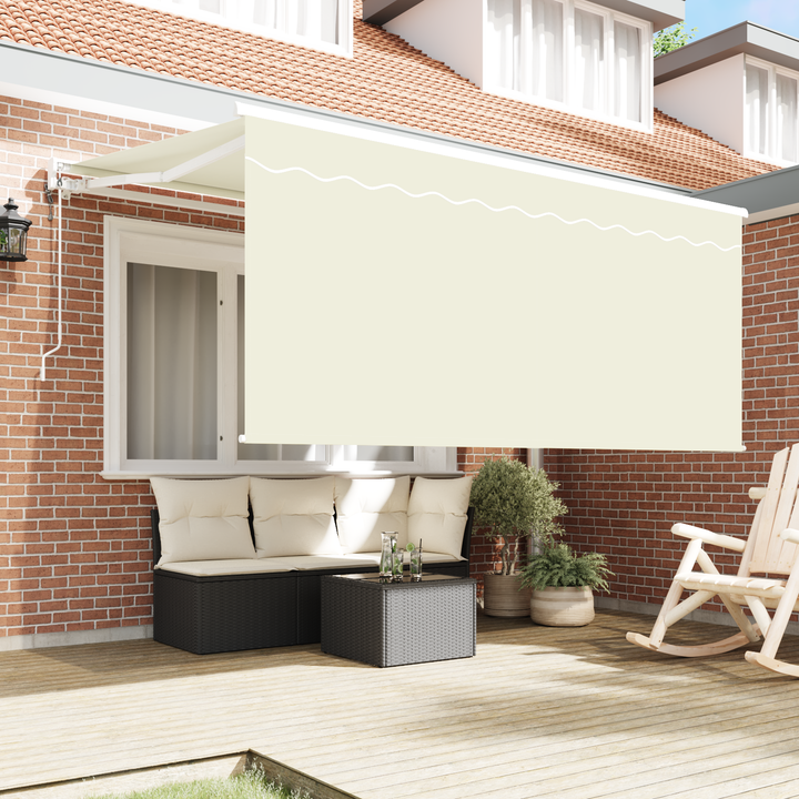 Utrækkelig Markise Creme 300 x 200 cm Polyester og Aluminium
