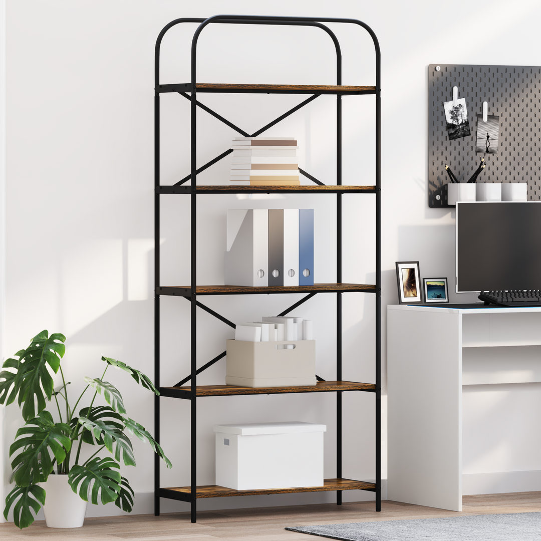 Bogreol Røget eg 80 x 30 x 183 cm Konstrueret træ