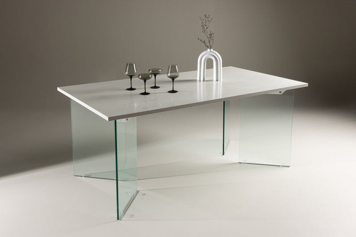 Venture Home Ester Dining Table 100x180 cm  - Glass /  Concretelook