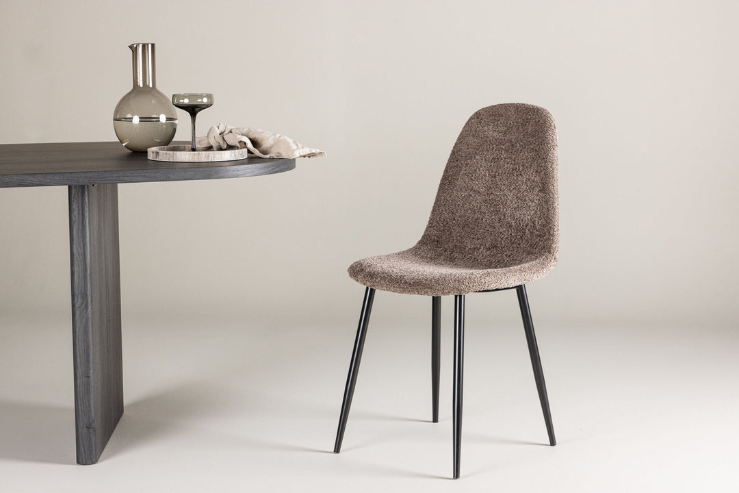 Venture Home Polar Dining Chair 2-pack - Black /  Grey boucle