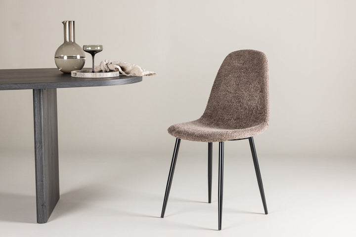 Venture Home Polar Dining Chair 2-pack - Black /  Grey boucle