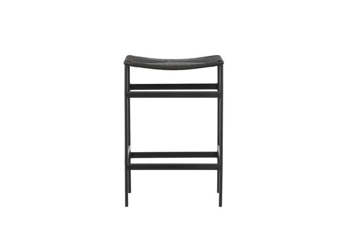 Venture Home Polly Bar Chair 2-pack - Black / Black Rope