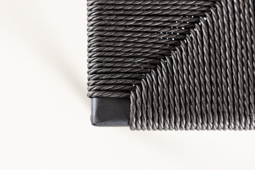 Venture Home Polly Bar Chair 2-pack - Black / Black Rope