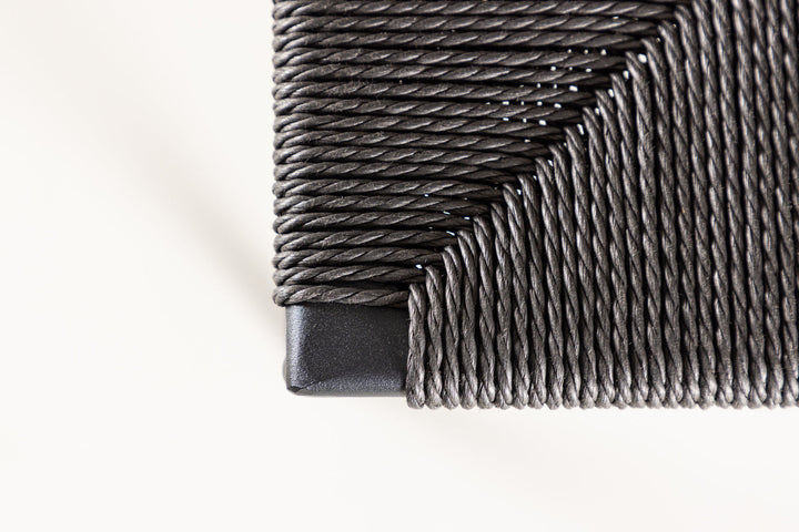 Venture Home Polly Bar Chair 2-pack - Black / Black Rope