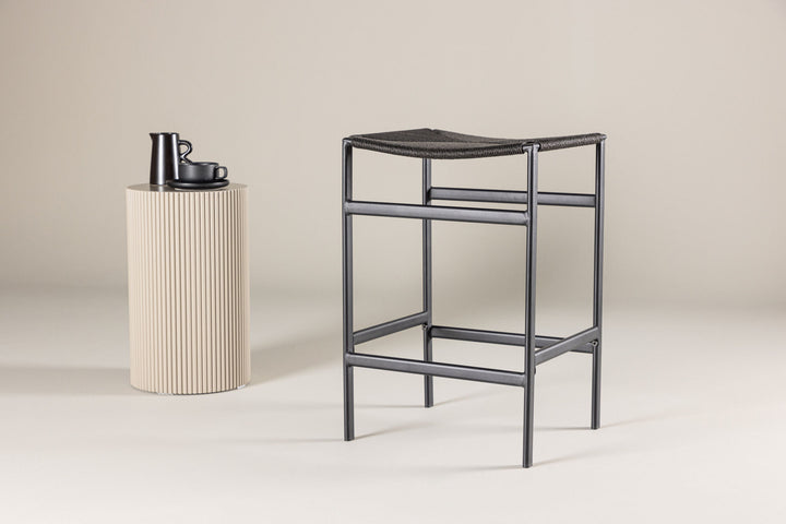 Venture Home Polly Bar Chair 2-pack - Black / Black Rope