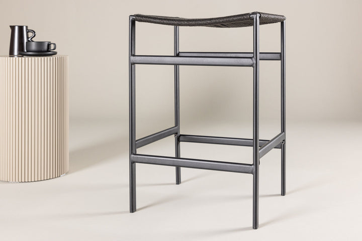 Venture Home Polly Bar Chair 2-pack - Black / Black Rope