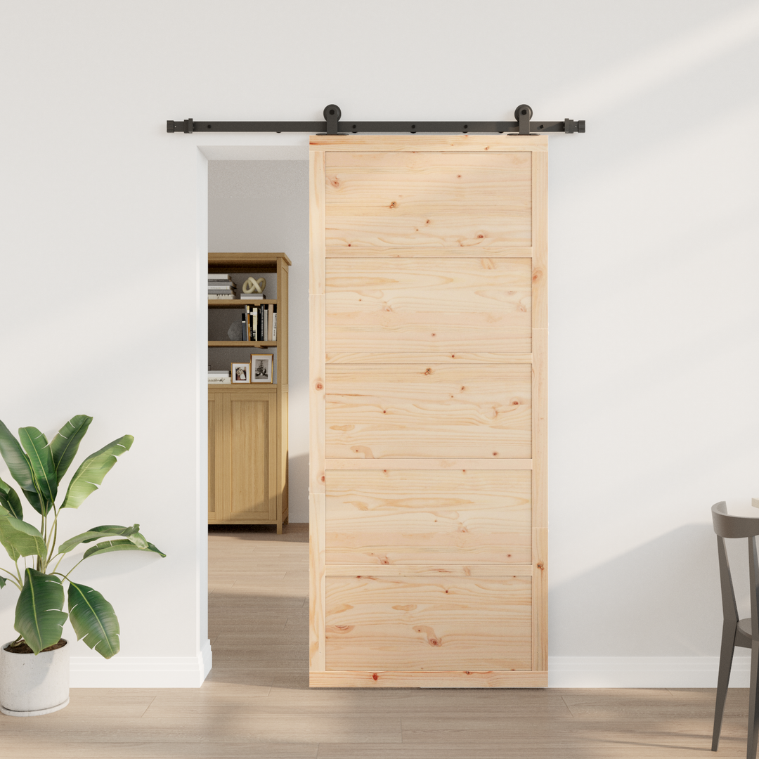 Skydedør Naturfarvet 80 x 208 cm Massivt fyrretræ