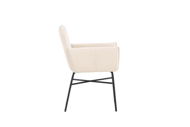 Venture Home Petra Dining Chair - Black /  Beige Velvet
